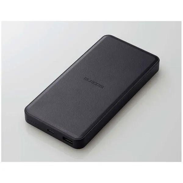 ELECOM DE-C39-12000BK モバイルバッテリー 12000mAh PD 20W 入出力 (Type C ×1) 出力 (USB A ×1) リン酸鉄リチウムイオンバッテリー ブラック 安心の国内評価済 日本メーカー