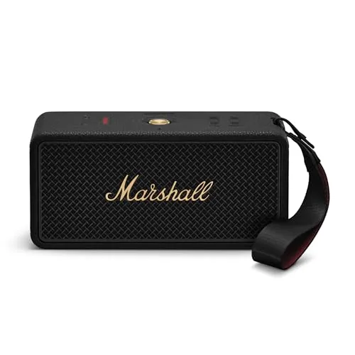 Marshall ワイヤレスポータブル防水スピーカー Middleton II ブラック&ブラス 連続再生30時間/IP67防水仕様【国内正規品】