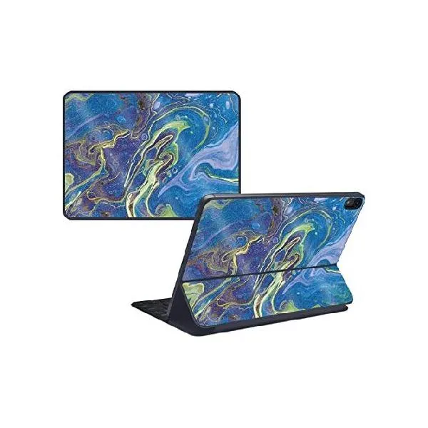 MightySkins Glossy Glitter Skin Compatible with Apple Magic Keyboard Folio for iPad 10th Gen (2022) - Blue Pour | Protective, Durable High-Gl_並行輸入