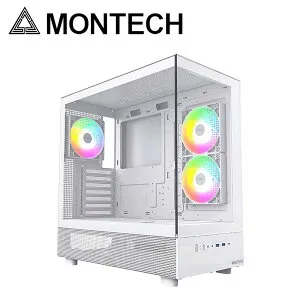 MONTECH｜モンテック XRシリーズ ATXマザーボード対応 ガラスパネル(フロント・左サイド)採用 ピラーレス PCケース (ホワイト) XR (W)