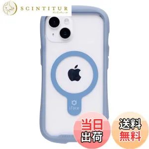 【送料無料】iFace Reflection Magnetic iPhone 14 専用 MagSafe 対応 ケース クリア 強化ガラス 色：ペールブルー・iPhone 14 専用