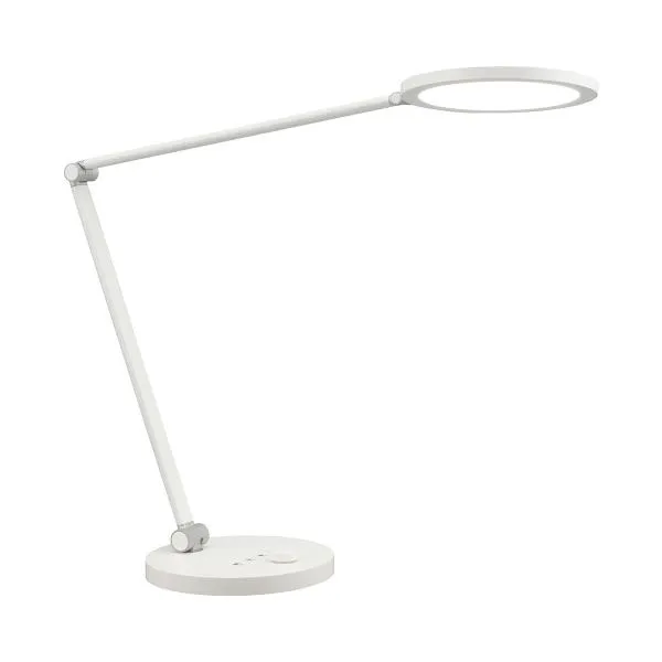 OHM オーム電機 LEDデスクライト（ダイヤル式無段階調光/3段階調色/15W/ホワイト）ODS-LDC6K-W