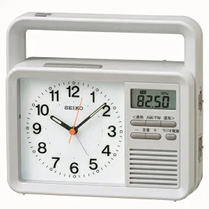SEIKO｜セイコー 防災目覚まし時計 薄グレー KR885N [アナログ][KR885N]