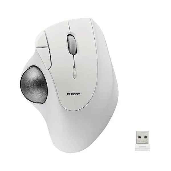 エレコム(ELECOM) M-IT11DRWH ホワイト トラックボール マウス 無線 5ボタン ベアリングユニット IST