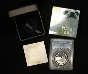 2017 50C。シルバー ツバル ハープ シール - PCGS PR-69DCam - FDOI - W/OGP TQ1807/SH