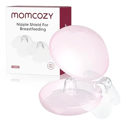 Momcozy ニップルシールド、フローラルコンタクトニップルシールド 母乳育児用フラットまたは反転ニップル、BPA/BPSなし(2ペア、17mm)