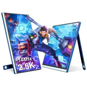 Veout V1Pro 16型 2.5K 144Hz ポータブルモニター 4色 (ブラック/シルバー/ピンク/ブルー)、HDR IPS FreeSync対応、USB-C & ミニHDMI ノートPC/Mac/PS5/Xbox/Switch対応 - トラベル用 セカンドスクリーン