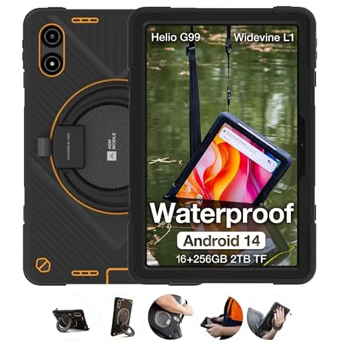 AGM 頑丈なタブレット、11インチ Androidタブレット GMS 認証済み MTK G99、16GB RAM 256GB ROM 2TB TF、90Hz FHD IPS タッチスクリーン18Hバッテリー、50MP+8MP、GPS、IP68/IP69K