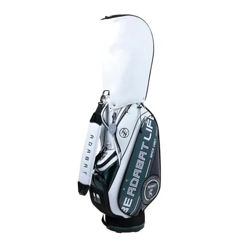 アダバット(Adabat) ゴルフ キャディバッグ メンズキャディバッグ ABC429 メンズ 9 ホワイト×グリーン