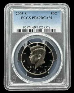 見事なアメリカ製 50C 2005-S グレード ケネディ 1/2 ドル プルーフ コイン PCGS PR69DCAM-