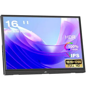 モバイルモニター 16インチ Kenowa 190x100 パネル 178°全視野 FHD HDR ゲームモニター 薄型 軽量B ype HDM