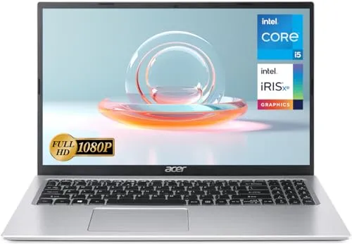 acer Aspire ノートパソコン 15.6インチ FHD ディスプレイ Intel Core i5-1135G7 8GB RAM 512GB SSD ウェブカメラ HDMI RJ45 Wi-Fi 6 Windows 11 Home シルバー A315