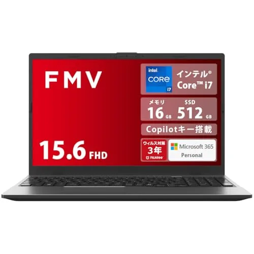 FMV ノートパソコン Note E WE1-K3 (MS 365 Personal/Copilotキー搭載/Win 11/15.6型/Core i7/16GB/SSD 512GB) FMVWK3E175_AZ