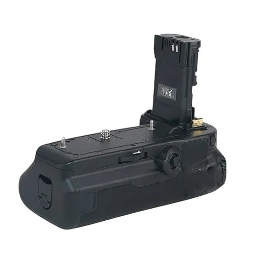 BG-R10 垂直 縦型バッテリーグリップホルダー デュアルバッテリースロット付き EOS R5 mark ii/ R5/R6/R6 mark ii対応 縦位置拍攝 手ブレ防止 時間撮影 三脚対応 軽量設計(ブラック) (BG-R20 コントローラー)