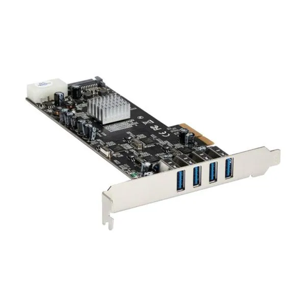 StarTech PEXUSB3S44V USB増設カード/PCIe 2.0 - 4x USB-A/5Gbps/SATA・LP4電源 (1個)