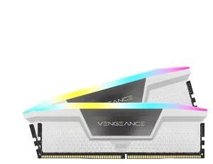 Corsair 32GB(16GBx2) DDR5 5600MT/s (PC5-44800) 40-40-40-77 UDIMM XMP3.0 VENGEANCE RGB ホワイト 1.25V｜CMH32GX5M2B5600C40W