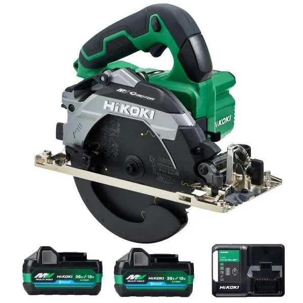 HiKOKI(ハイコーキ) 36V コードレス 丸のこ 電池2個・充電器付 フルセット アグレッシブグリーン 165mm C3606DB (2XPSZ) 1台