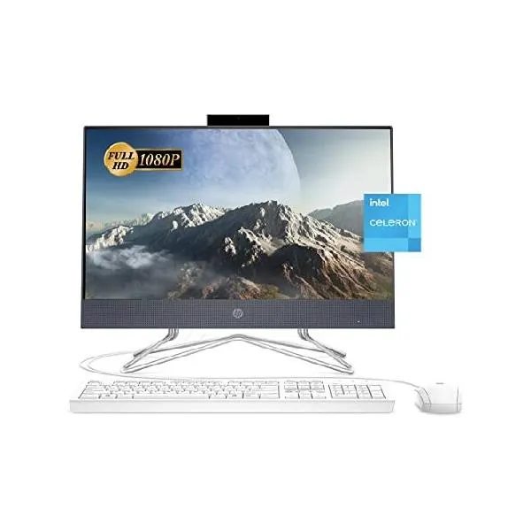 HP 2022 AIO Desktop, 21.5" FHD Display, Intel Celeron G5905T Processor, 16GB RAM, 1TB PCIe SSD, Webcam, DVD-RW, Wi-Fi, HDMI, Bluetooth, Wired_並行輸入