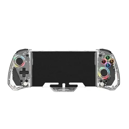 互換性がありますゲームコンソール ハンドヘルドモード デッドゾーンなし&6軸ジャイロを備えた強化されたコントローラー(Transparent color)