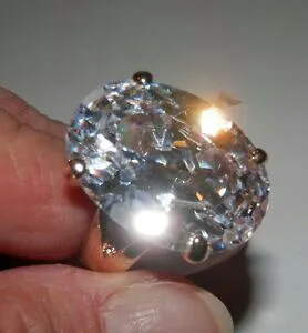 【送料無料】ジュエリー・アクセサリー オーバルリングジャンボゴールドメッキoval shaped cz ring ~ jumbo ~ sz 5 or 10 ~ 18k gold plated