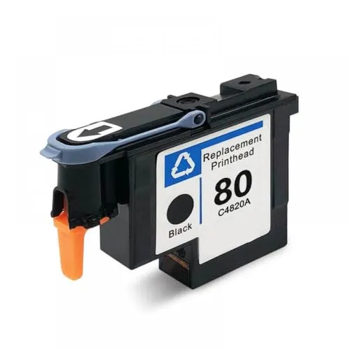 80プリントヘッドC4820A C4821A C4822A C4823A DESIGNJET 1050 1055 1055CM 1050Cプラスプリンターと互換性(1PCS Black)