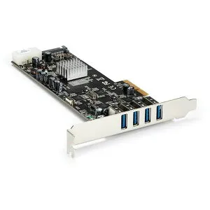 【メーカー在庫あり】 USB増設カード/PCIe 2.0 - 4x USB-A/5Gbps/SATA・LP4電源 PEXUSB3S44V JP店