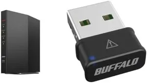 【ポイント2倍】 【クーポン付】 バッファロー WiFi ルーター 無線 LAN Wi-Fi 6 11ax AX3000 2,401+573Mbps WSR-3000AX4P/NBK + WiFi 無線LAN 子機 アダプター 866Mbps/433Mbps 11ac/n/a/g/b USB 2.0 WPA3 WI-U2-866DM/N