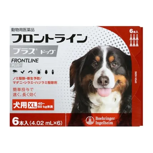 【動物用医薬品】フロントライン プラス ドッグ 犬用 XL(40kg~60kg未満) 4.02mL×6本入