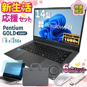 ＼27日まで限定価格／ノートパソコン 新品 新生活応援 6点セット Intel Pentium GOLD 6500Y メモリ12GB SSD256GB Windows11 WPS Office付き 15.6インチ フルHD ノートPC Wi-Fi Bluetooth HDMI 初期設定済み 初心者
