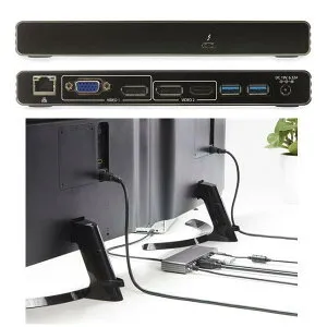 StarTech.com Thunderbolt 3ドッキングステーション デュアル4K/60Hzモニタ対応 DP/HDMI/VGA出力 MacBook Pro/Windows対応 85W USB PD TB3DK2DHV