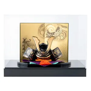 【残りわずか★3%OFF★4/27 正午まで】五月人形 コンパクト おしゃれ ミニ 兜 兜飾り こどもの日 子供の日 2026年 節句飾り 節句人形 陶器 陶磁器 金彩出世兜（菊唐草・龍虎屏風付） 弓太刀 桐