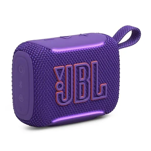 JBL Go 5 - 超ポータブル防水&落下防止スピーカー JBLレジェンダリーサウンド&アンビエントエッジ照明、AirTouchインスタントステレオペアリング、またはAuracast?経由で複数の互換性のあるスピーカーをリンク(パープル)