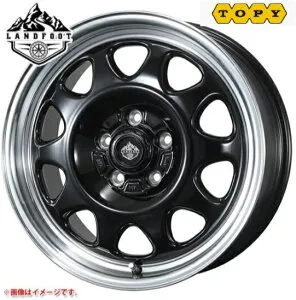 送料無料 トピー実業 TOPY LANDFOOT SWZ ランドフット 14インチ 5J インセット+50 5穴 PCD114.3 JWL-T 4本セット タウンエース