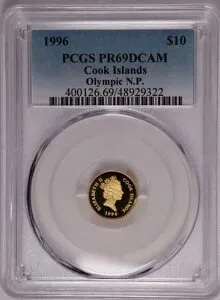 1996年 クック諸島 10ドル金貨 オリンピック国立公園 Km# 285 PCGS PR69 DCAM