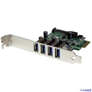 ■スターテック USB増設カード/PCIe 2.0 - 4x USB-A/5Gbps/SATA電源/UASP PEXUSB3S4V(4975408)[法人・事業所限定][外直送元]