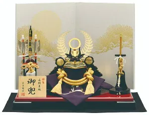 2024年 宝童新作 コンパクト 五月人形 兜飾り 平飾り 金徳川兜 8号