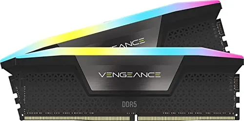 CORSAIR DDR5-6400MHz デスクトップPC用メモリ VENGEANCE RGB DDR5シリーズ (PC5-51200) Intel XMPメモリキット 32GB ブラック [16GB×2枚] CMH32GX5M2B6400C36
