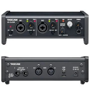 TASCAM(タスカム) US-2X2HR 2Mic, 2IN/2OUT 24bit/192kHzハイレゾ USBオーディオ/MIDIインターフェース 高音質 Youtube 音楽制作 生配信 DTM