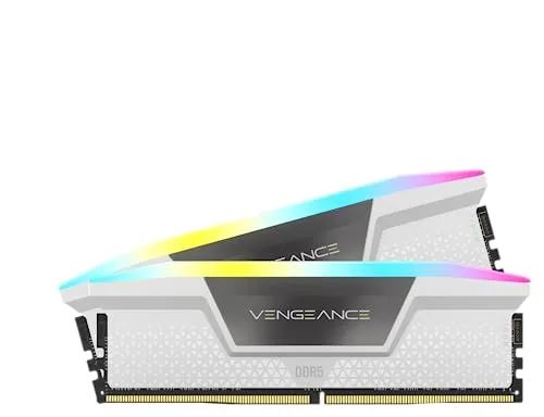 CORSAIR DDR5-6400MHz デスクトップPC用メモリ VENGEANCE RGB DDR5シリーズ (PC5-51200) Intel XMPメモリキット 32GB ホワイト [16GB×2枚] CMH32GX5M2B6400C36W