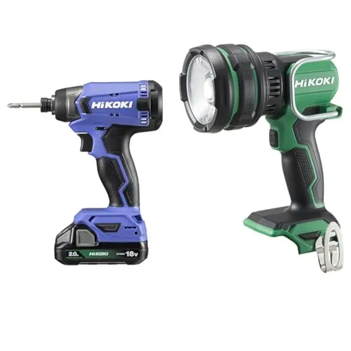 【セット買い】 HiKOKI(ハイコーキ) 18V充電式インパクトドライバー FWH18DA(2BG) + 18V充電式スポットライト UB18DH(NN)