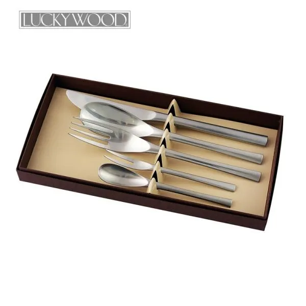 カトラリーセット AMI ナイフ フォーク スプーン 1人用 LS 5pc LUCKY WOOD ラッキーウッド アミ 18-10ステンレス 6-18700LS-P5p 箱入 日本製 燕三条 食洗機対応
