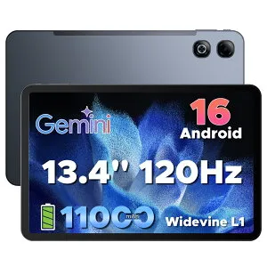 【新発売9000円オフ大画面タブレット】DOOGEE U13PRO GeminiAI Android16タブレット 13.4インチ 大画面 120Hz WiFiモデル 36GB RAM+256GB ROM+2TB拡張可 11000mAh大容量 Unisoc T7300 6nm高性能 Bluetooth5.4 8MP/13MP デュアル