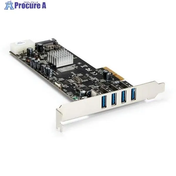 StarTech USB増設カード/PCIe 2.0 - 4x USB-A/5Gbps/SATA・LP4電源 ▼497-5444 PEXUSB3S44V 1個
