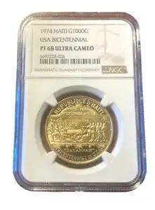 ハイチ 1974 ゴールド 1000 グールド NGC PF68UC 米国建国200周年