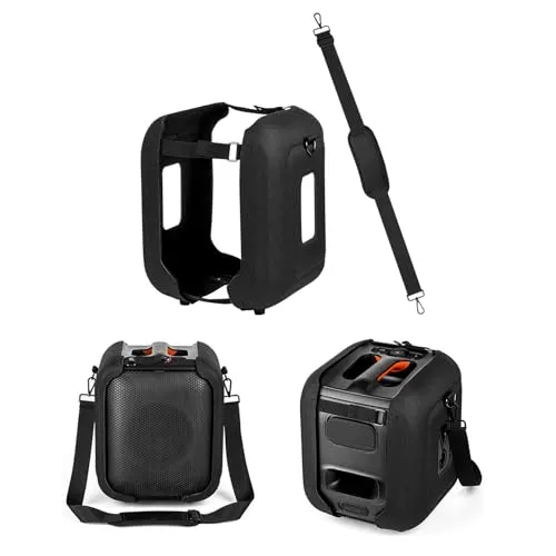 ZLiT for JBL Partybox Encore Essential用スピーカーカバー、EVAハードシェル保護ストラップカバー、JBLパーティーボックスアンコールエッセンシャルスピーカー用ショルダーストラップ付き(1)