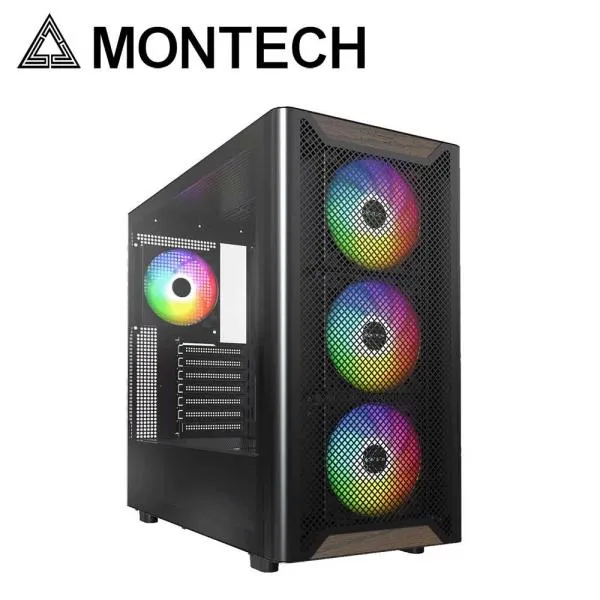 MONTECH ATXマザーボード対応 フロントウッドプレート・メッシュフィルター・ガラスパネル(左サイド)採用 (ブラック) XR WOODシリーズ XRWOOD(B) 返品種別B