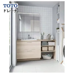【最大3万円クーポン配布中★27日09:59まで】洗面化粧台 ドレーナ 間口1500mm TOTO [drena04] ミラーキャビネット三面鏡(900mm・上ワイド照明・エコミラー) セットプラン メーカー直送