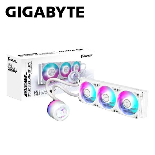 GIGABYTE｜ギガバイト 3連ファンラジエーター LCD付き 水冷CPUクーラー (ホワイト) AORUS WATERFORCE X II 360 ICE 返品種別B