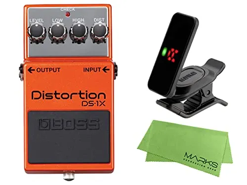BOSS ボス - Distortion DS-1X + KORG Pitchclip 2 PC-2 + マークスオリジナルクロス セット