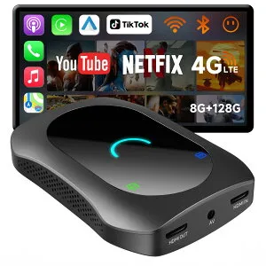 【ATOTO公式 CB7 ワイヤレスCarPlay AI Box】CB7 ワイヤレスCarPlay AI Box 4GB+64GB/8GB+128GB carplayナビCarPlay AI Box ワイヤレスCarPlay Android Auto対応4G LTE対応 YouTube Netflix Spotify再生対応 HDMI 出力 HDMI 入力 Bluetooth